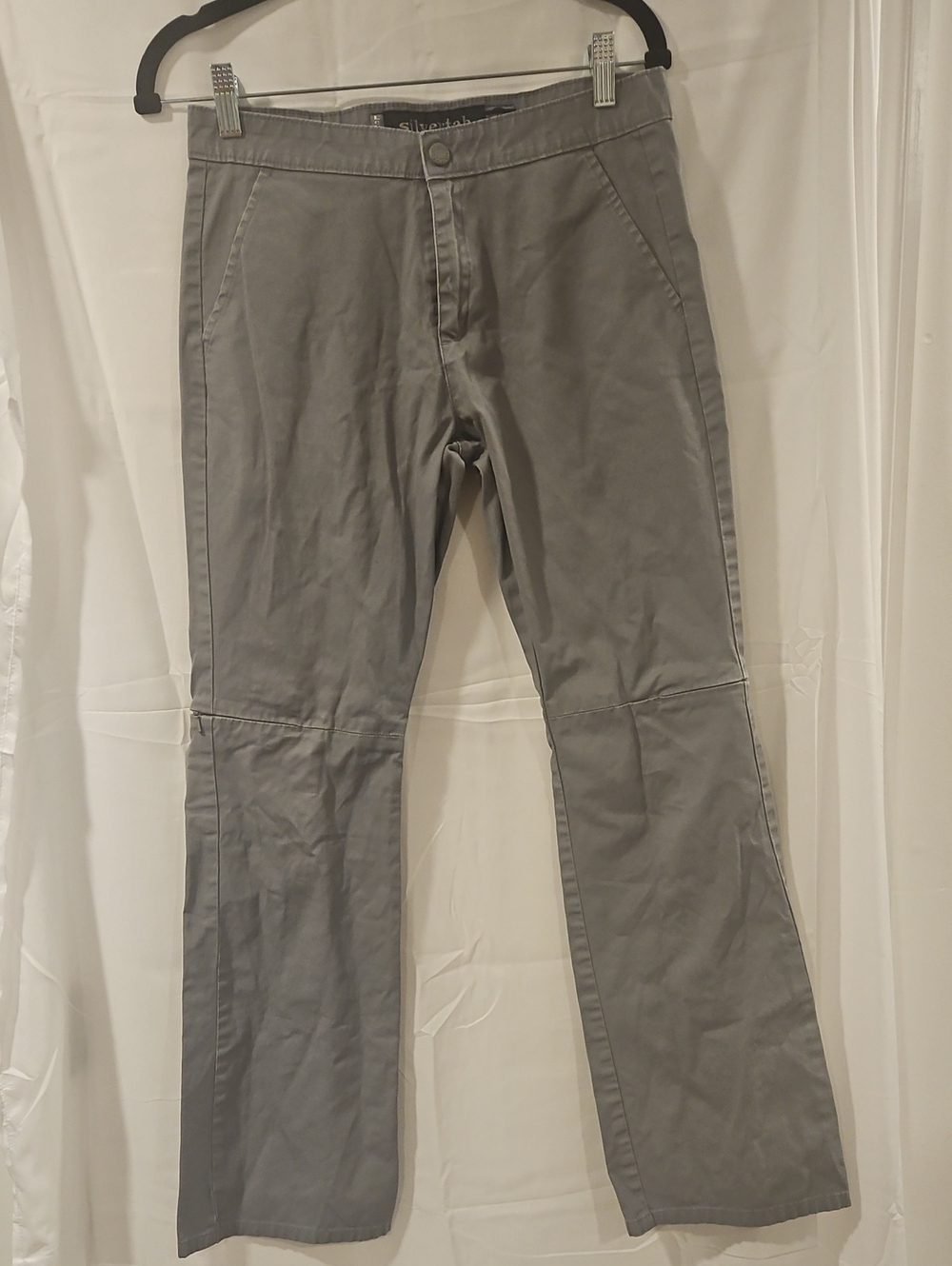Silver Jeans Light Gray Flare Wide-Leg Jeans
